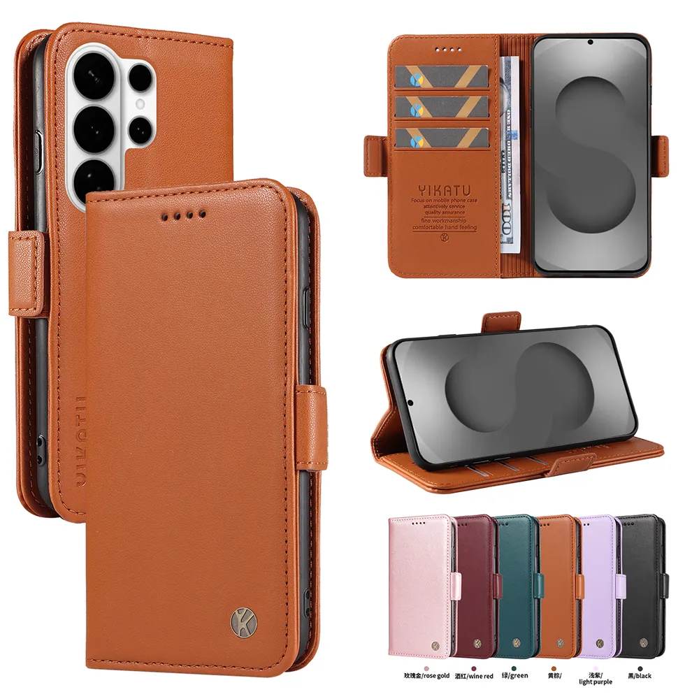 YIKATU YK-003 For Samsung Galaxy S26 Ultra PU Leather Wallet Cover Magnetic Clasp Phone Stand Case