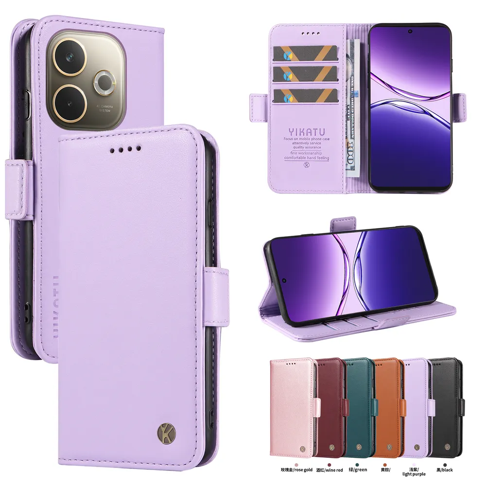 YIKATU YK-003 For Oppo A5 Pro 5G PU Leather Wallet Cover Magnetic Clasp Phone Stand Case
