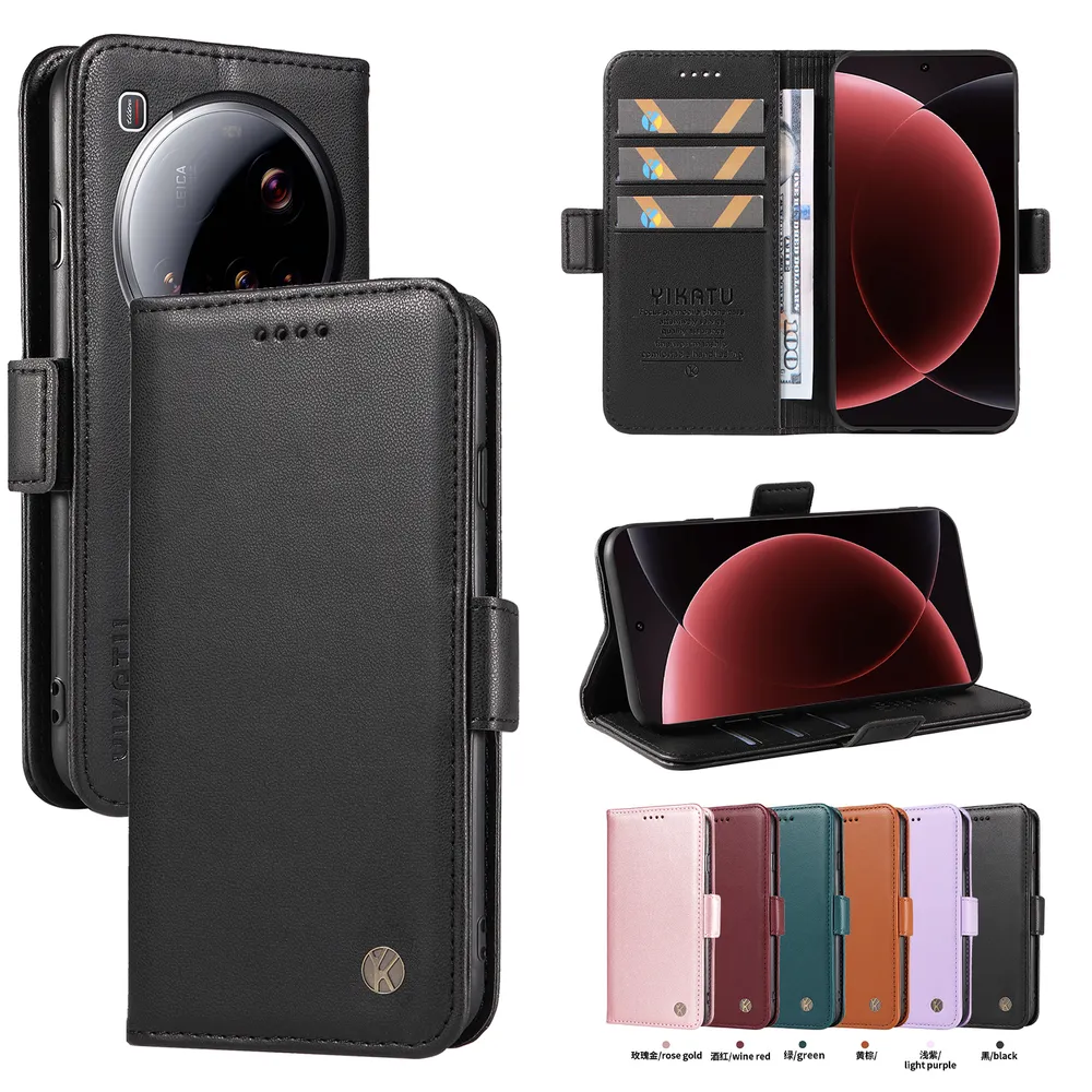 YIKATU YK-003 For Xiaomi 15 Ultra 5G PU Leather Wallet Cover Magnetic Clasp Phone Stand Case