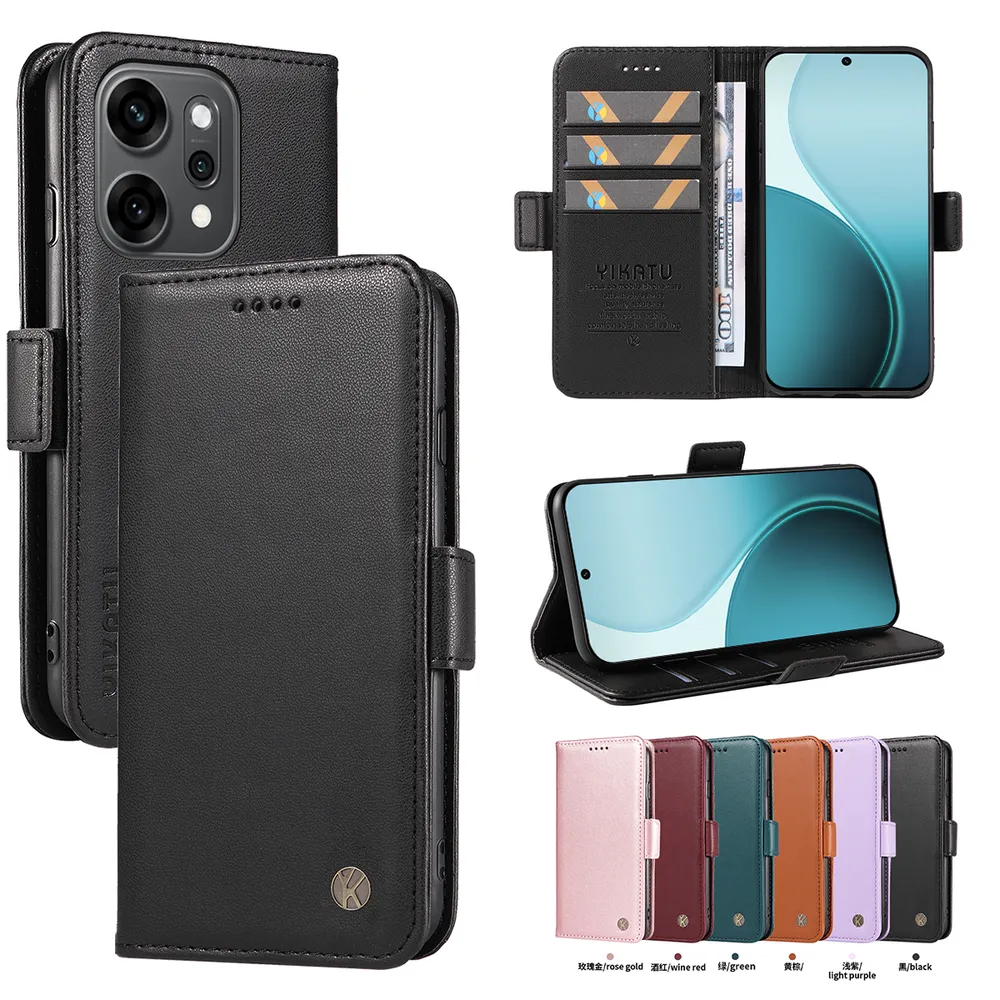 YIKATU YK-003 For Oppo Reno 14 Pro 5G PU Leather Wallet Cover Magnetic Clasp Phone Stand Case