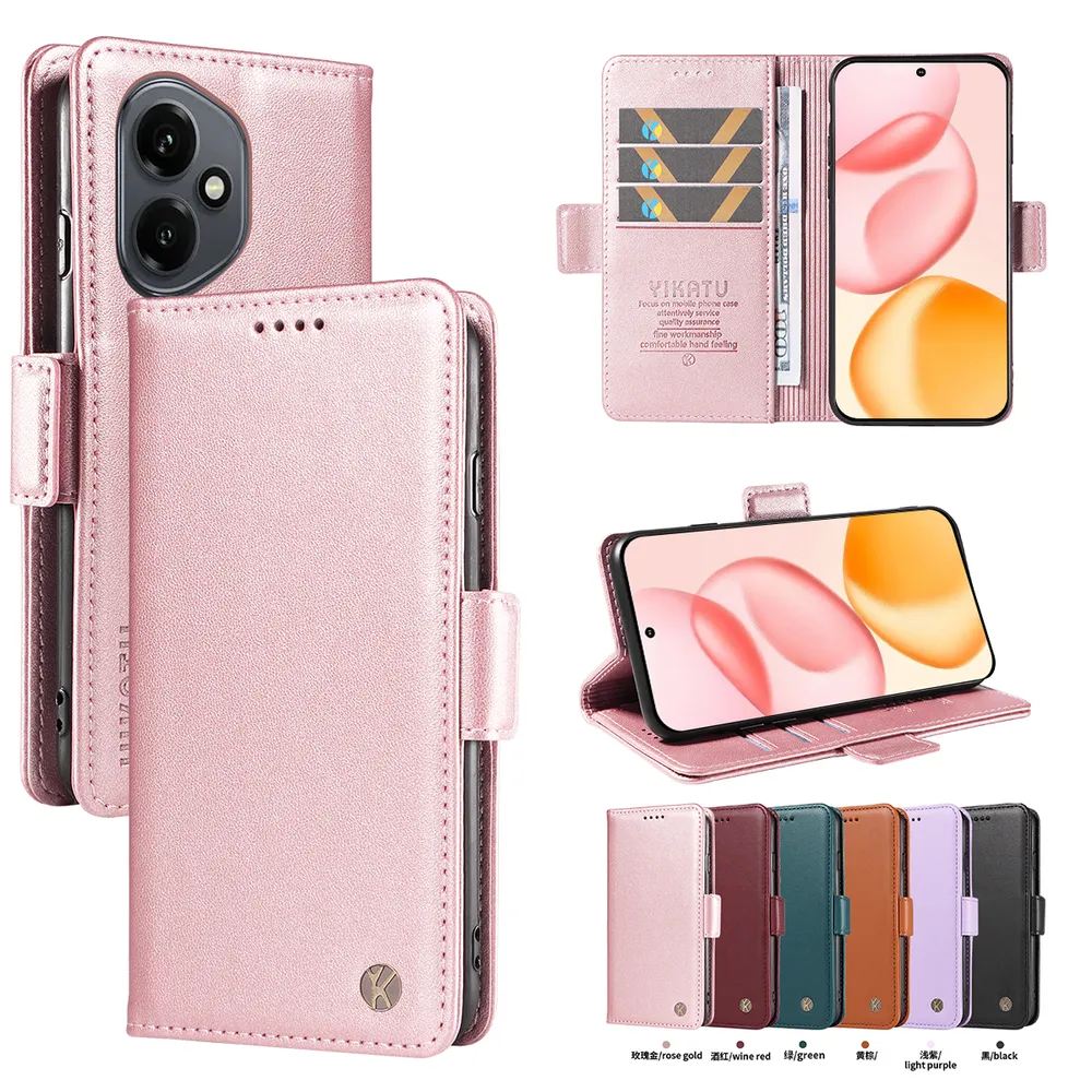 YIKATU YK-003 For Honor 400 5G PU Leather Wallet Cover Magnetic Clasp Phone Stand Case