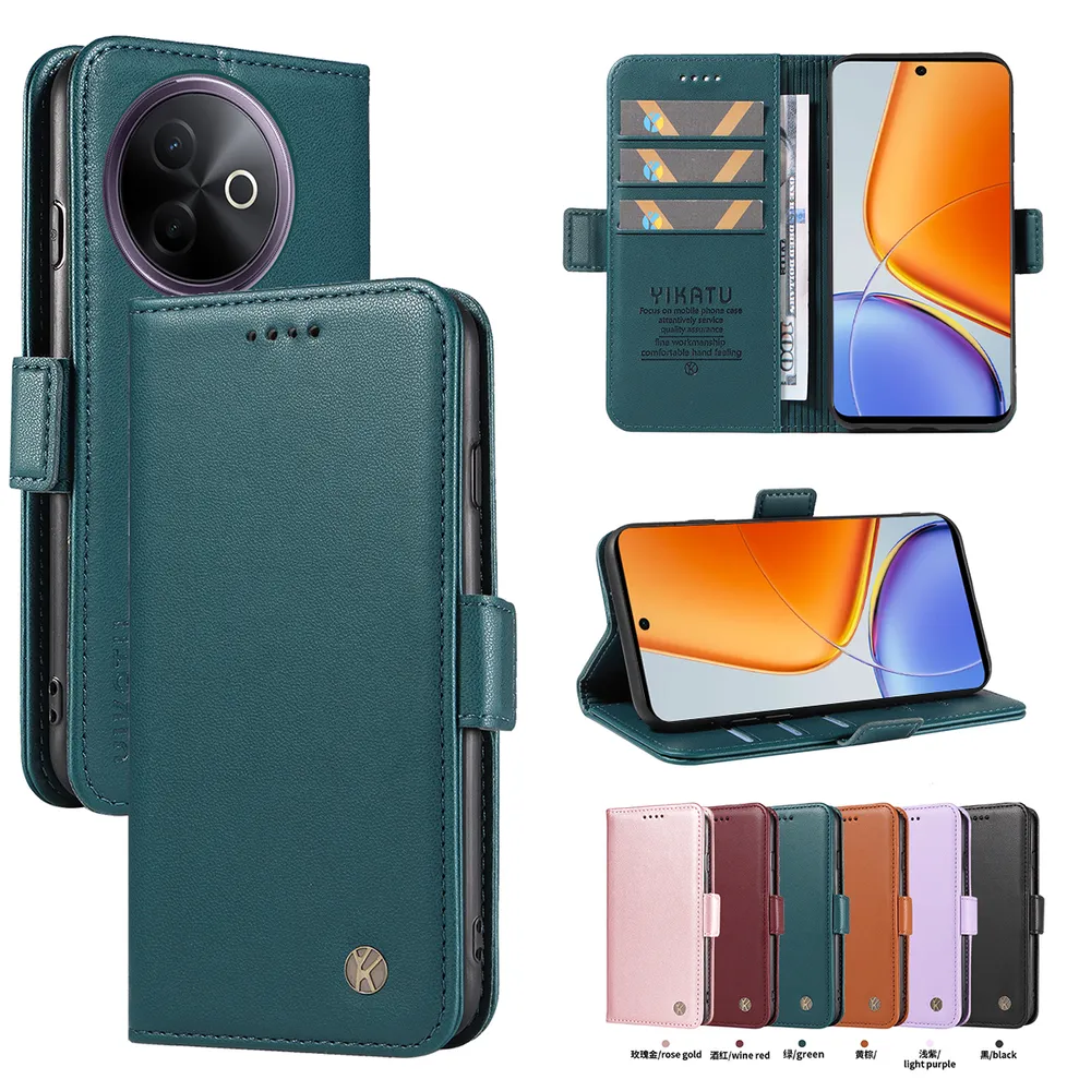 YIKATU YK-003 For VIVO Y39 5G PU Leather Wallet Cover Magnetic Clasp Phone Stand Case