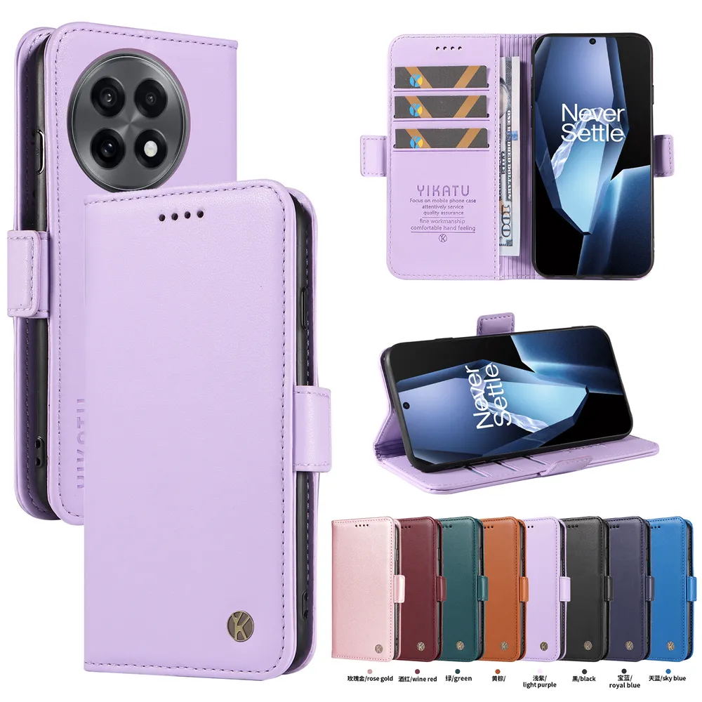 YIKATU YK-003 For Oneplus ACE 5 5G PU Leather Wallet Cover Magnetic Clasp Phone Stand Case