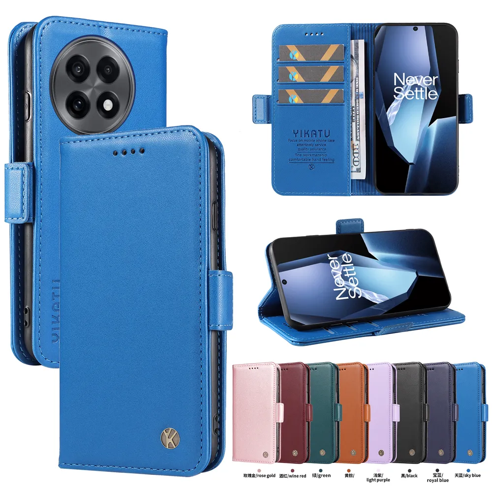 YIKATU YK-003 For Oneplus 13R 5G PU Leather Wallet Cover Magnetic Clasp Phone Stand Case