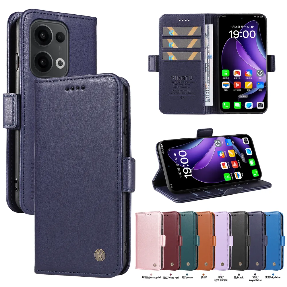 YIKATU YK-003 For OPPO Reno 13 5G PU Leather Wallet Cover Magnetic Clasp Phone Stand Case