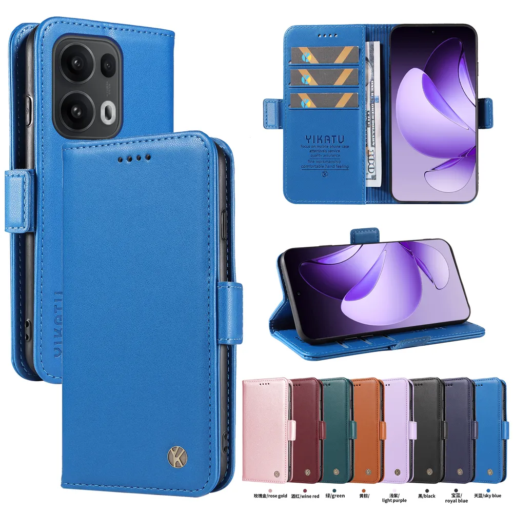 YIKATU YK-003 For OPPO Reno 13 Pro 5G PU Leather Wallet Cover Magnetic Clasp Phone Stand Case
