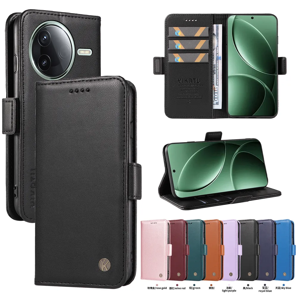 YIKATU YK-003 For Xiaom Redmi K80 5G/K80 Pro 5G PU Leather Wallet Cover Magnetic Clasp Phone Stand Case