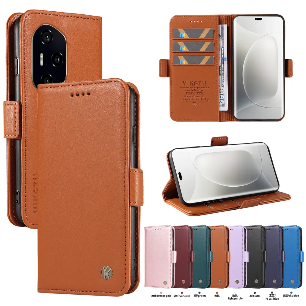 YIKATU YK-003 For Honor 300 Ultra 5G PU Leather Wallet Cover Magnetic Clasp Phone Stand Case