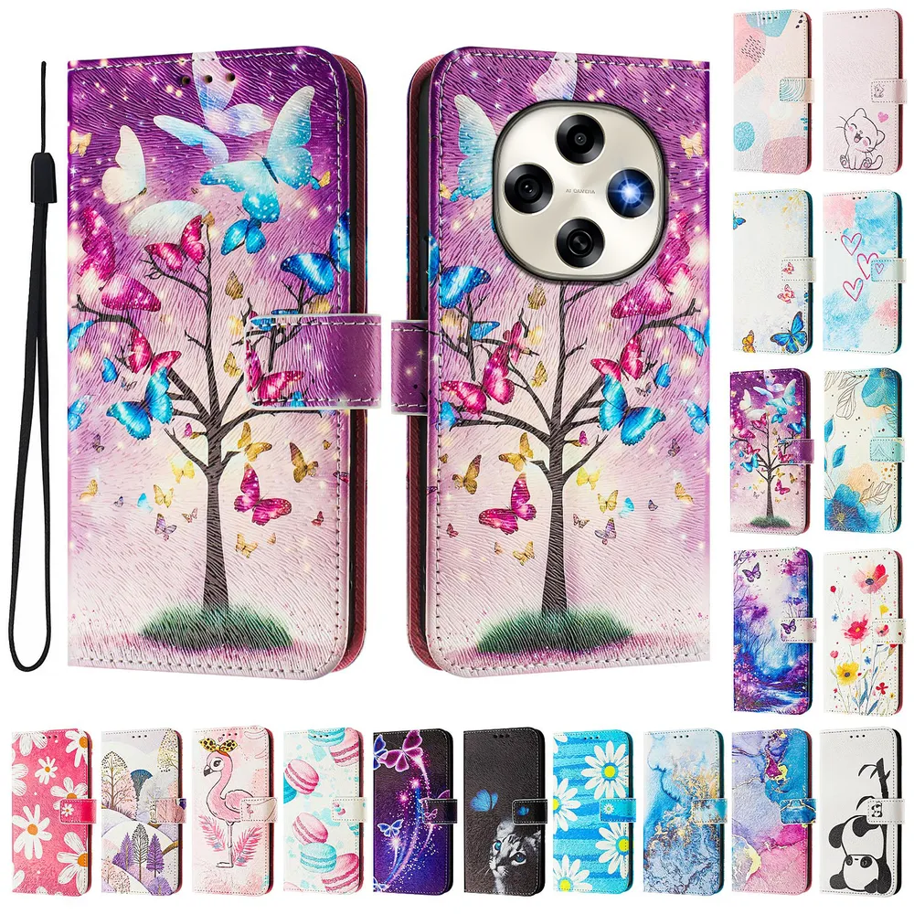 CH05 For Oppo A6 Pro Pattern Printing PU Leather Drop-proof Cover Magnetic Clasp Flip Stand Wallet Case