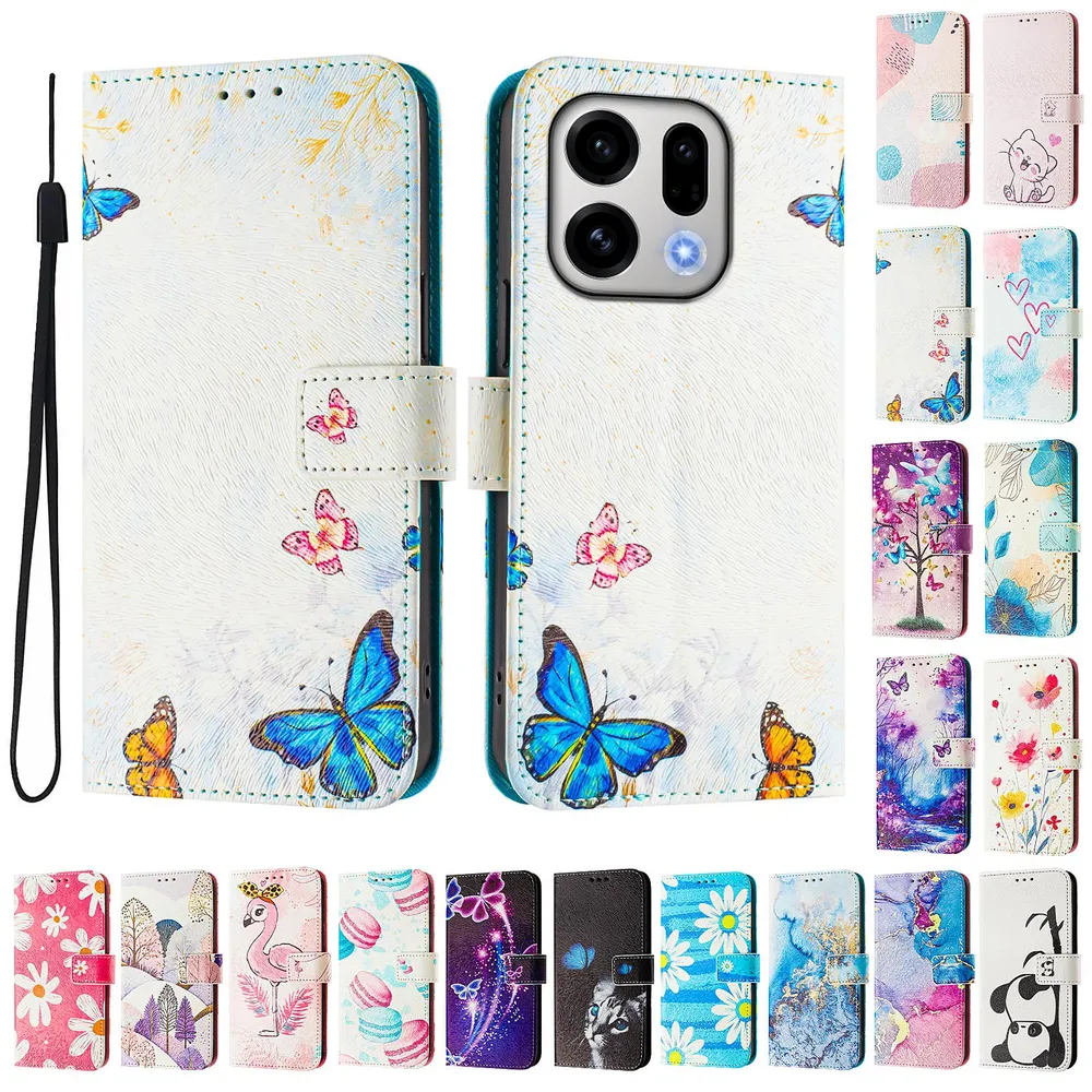 CH05 For Oppo Find X9 Pattern Printing PU Leather Drop-proof Cover Magnetic Clasp Flip Stand Wallet Case