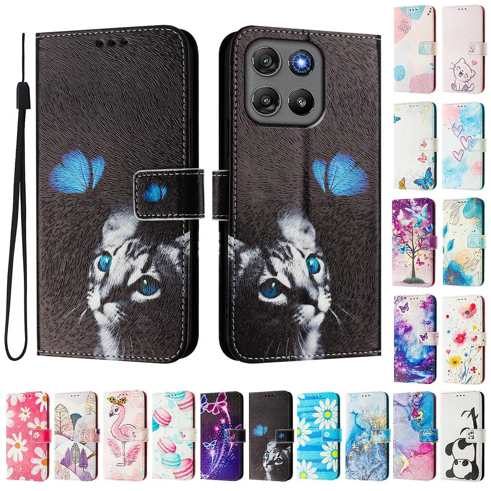 CH05 For Motorola Moto G67 Power 5G Pattern Printing PU Leather Drop-proof Cover Magnetic Clasp Flip Stand Wallet Case