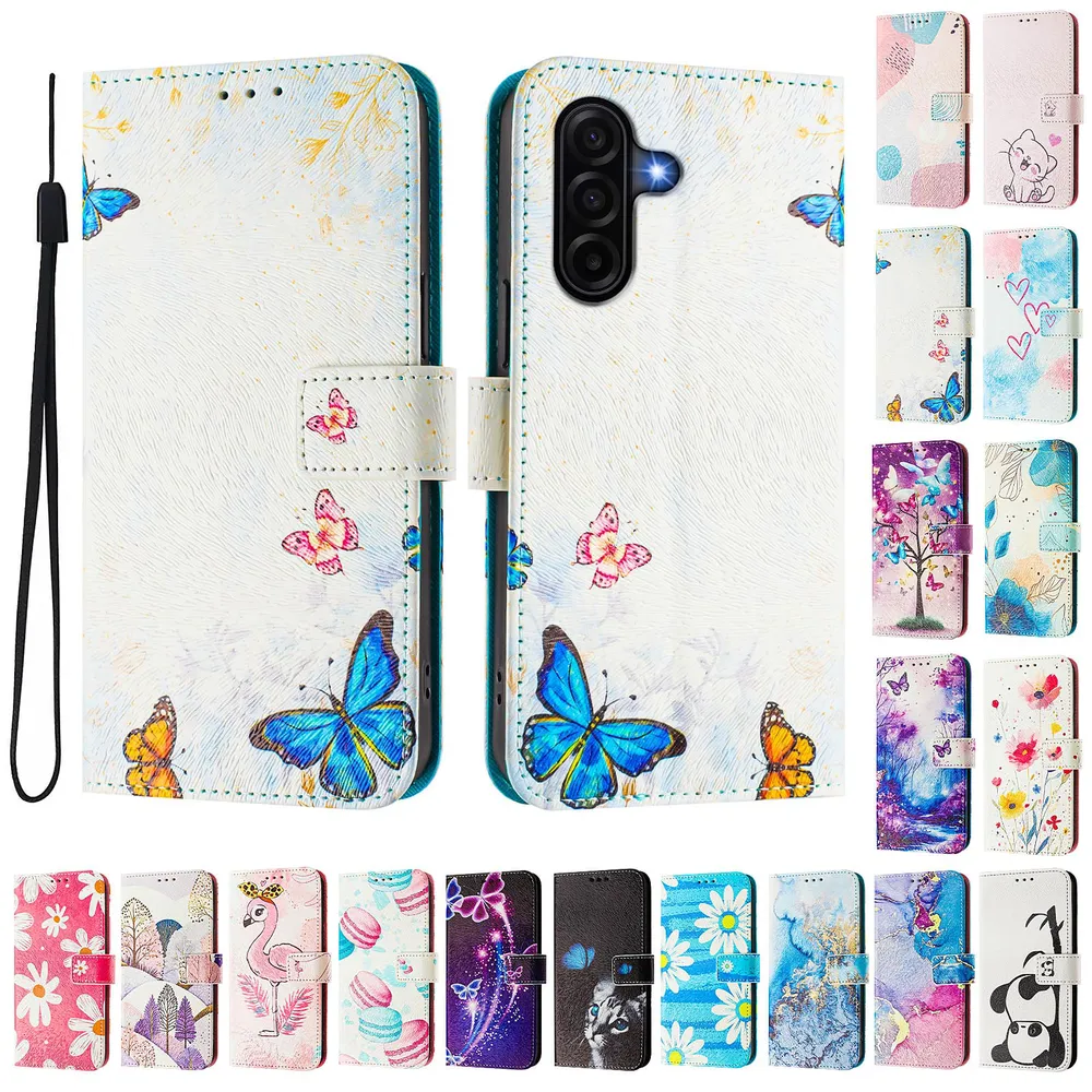 CH05 For Samsung Galaxy A57 Pattern Printing PU Leather Drop-proof Cover Magnetic Clasp Flip Stand Wallet Case