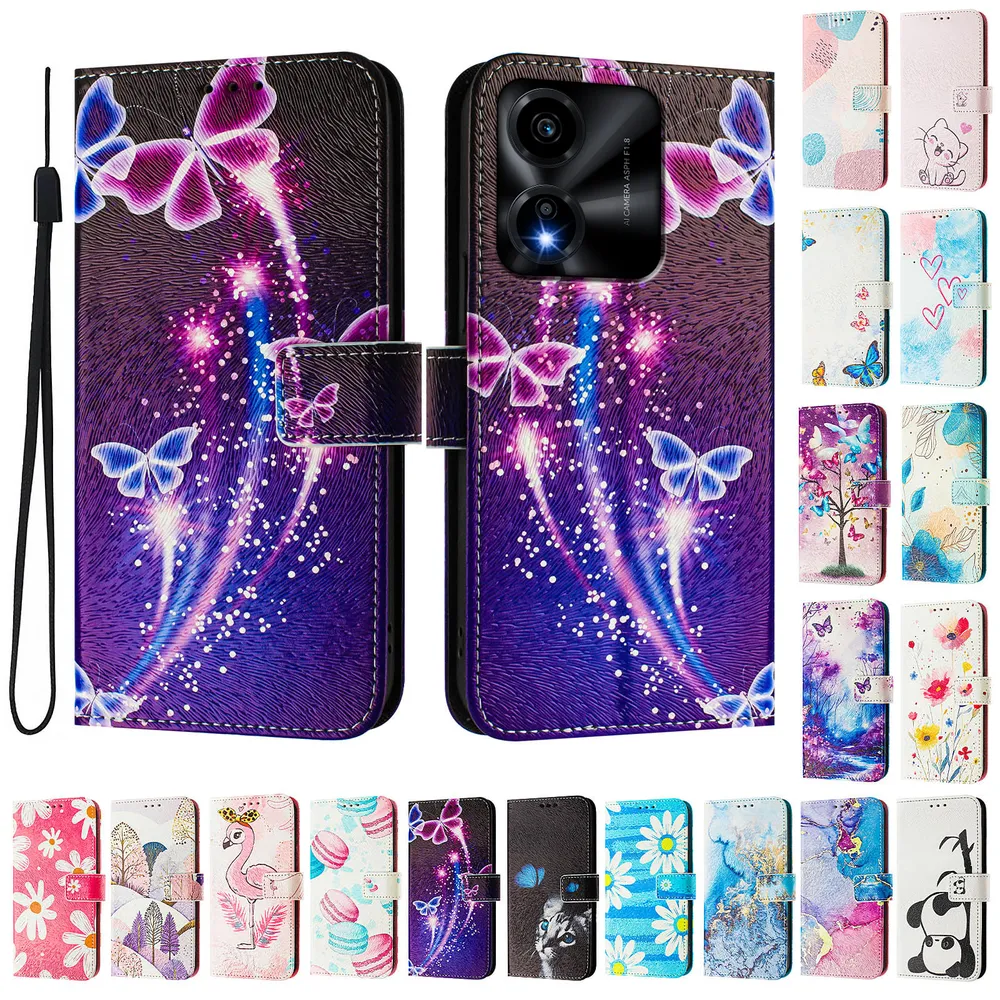 CH05 For Honor X5C Plus Pattern Printing PU Leather Drop-proof Cover Magnetic Clasp Flip Stand Wallet Case