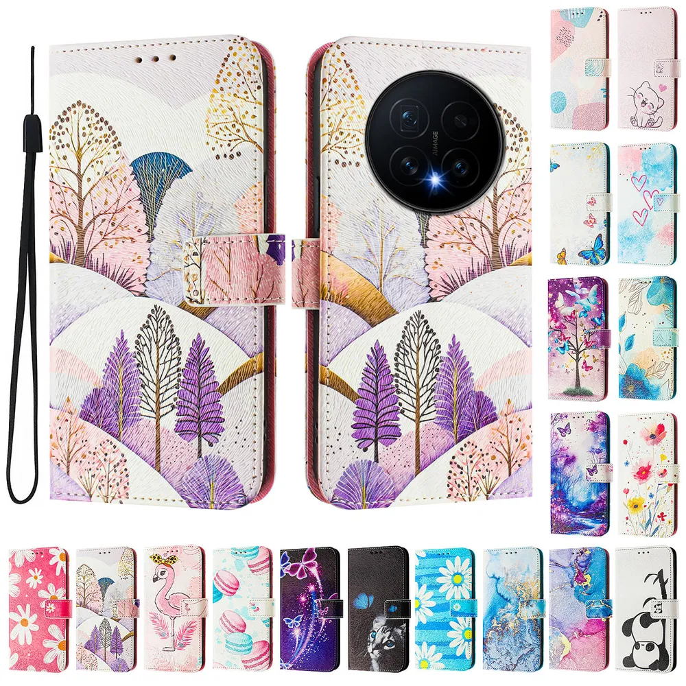 CH05 For Honor Magic 8 Pattern Printing PU Leather Drop-proof Cover Magnetic Clasp Flip Stand Wallet Case
