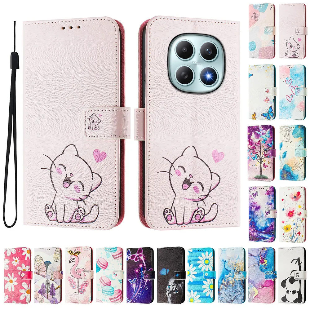 CH05 For Xiaomi Redmi Note 15 Pattern Printing PU Leather Drop-proof Cover Magnetic Clasp Flip Stand Wallet Case