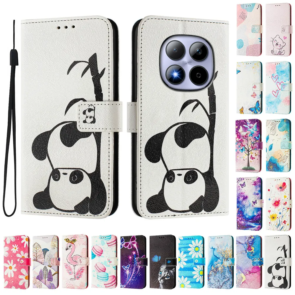 CH05 For Xiaomi Redmi Note 15 Pro Pattern Printing PU Leather Drop-proof Cover Magnetic Clasp Flip Stand Wallet Case