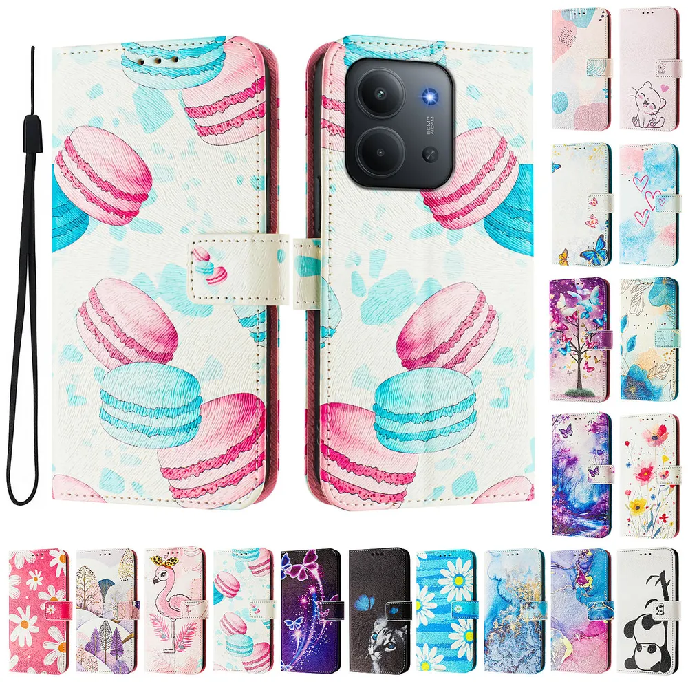 CH05 For Xiaomi Redmi 15C 171mm Pattern Printing PU Leather Drop-proof Cover Magnetic Clasp Flip Stand Wallet Case