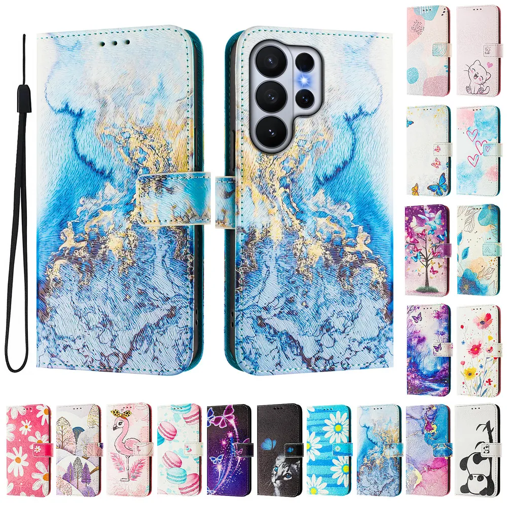 CH05 For Samsung Galaxy S26 Ultra Pattern Printing PU Leather Drop-proof Cover Magnetic Clasp Flip Stand Wallet Case