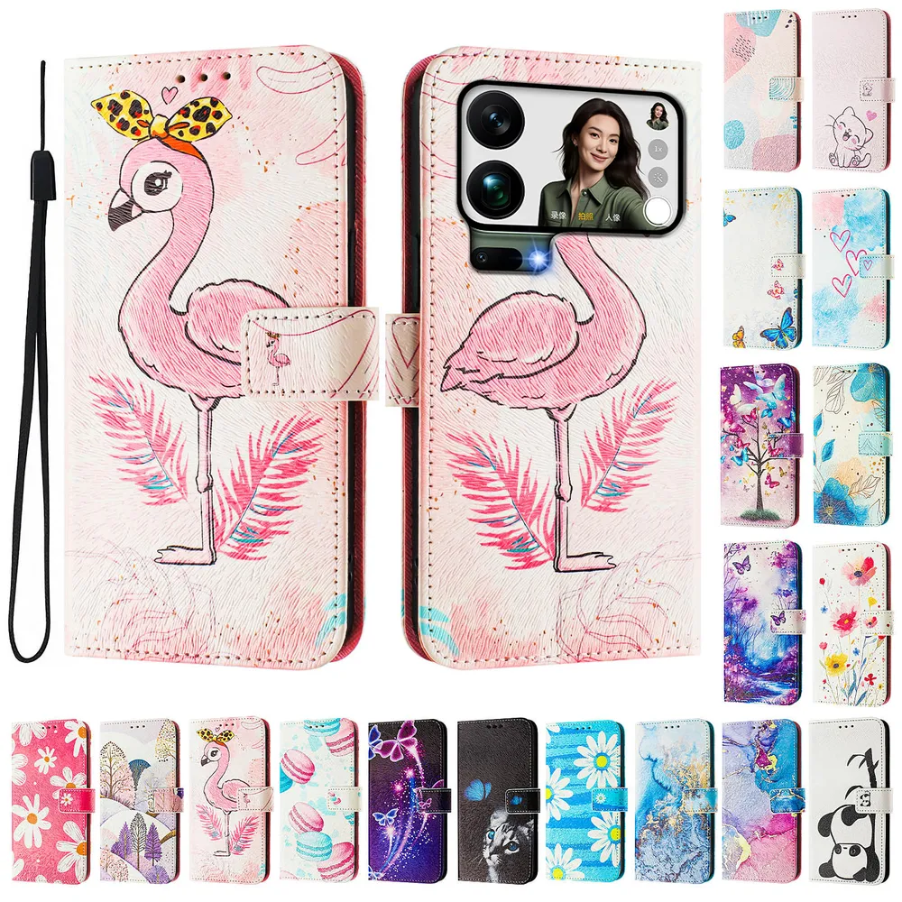 CH05 For Xiaomi 17 Pro Max Pattern Printing PU Leather Drop-proof Cover Magnetic Clasp Flip Stand Wallet Case