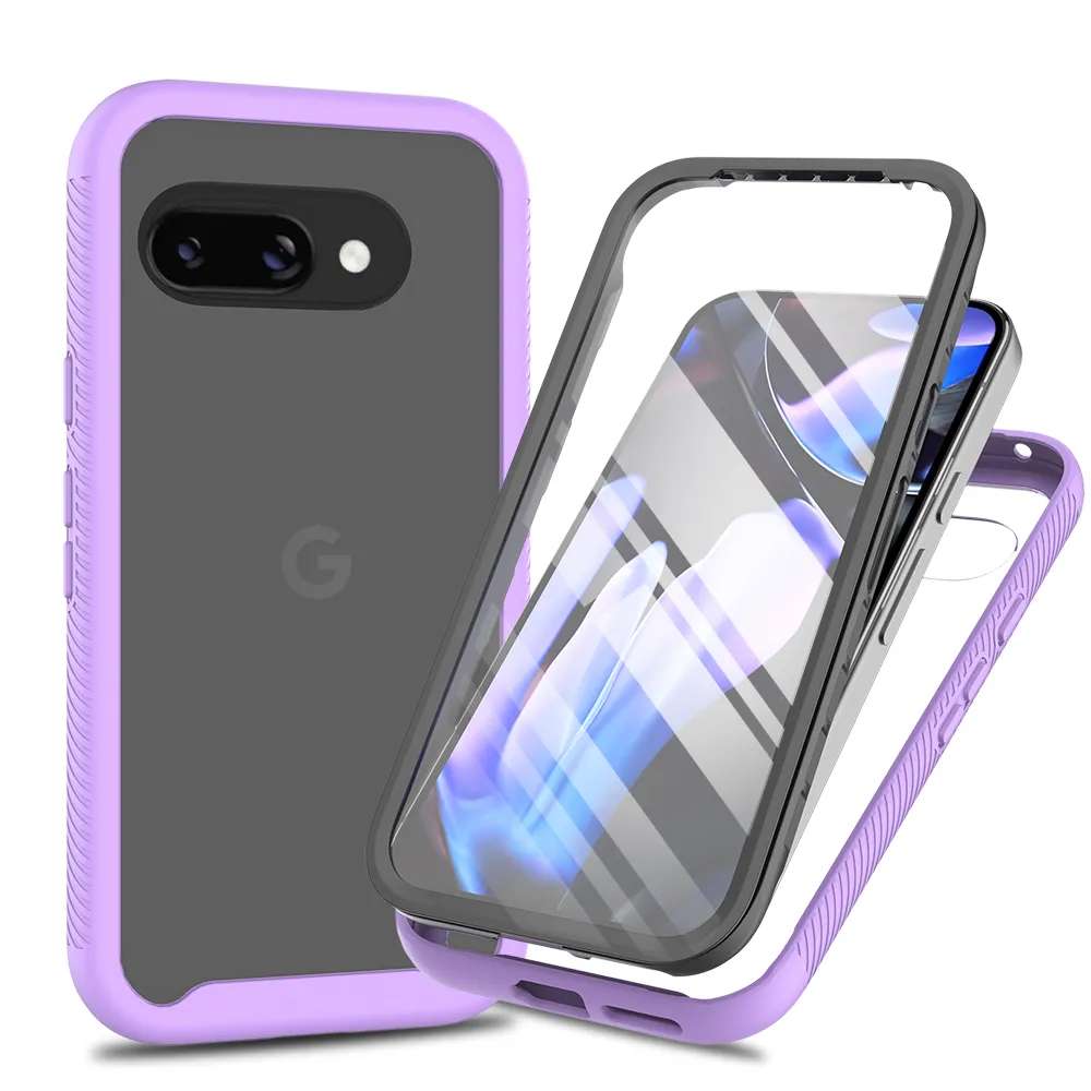 For Google Pixel 9A Case Shockproof TPU+PC Phone Back Cover with PET Screen Film
