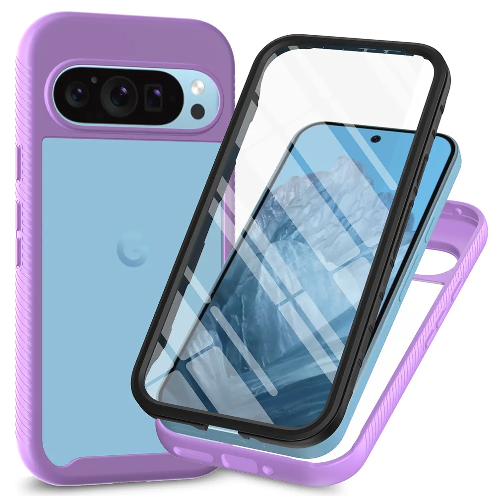 For Google Pixel 10 Pro XL Case Shockproof TPU+PC Phone Back Cover with PET Screen Film