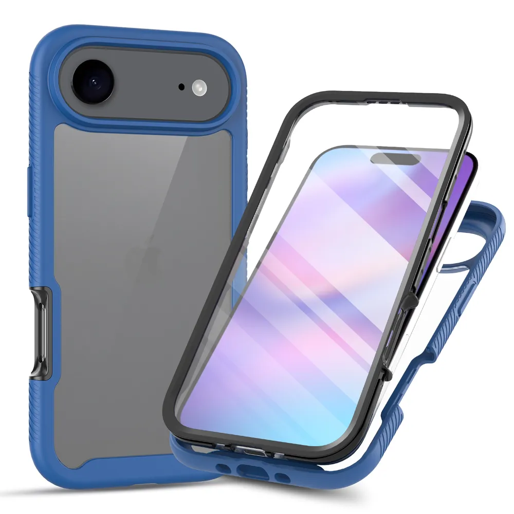 For iPhone 17 Air Case Shockproof TPU+PC Phone Back Cover with PET Screen Film