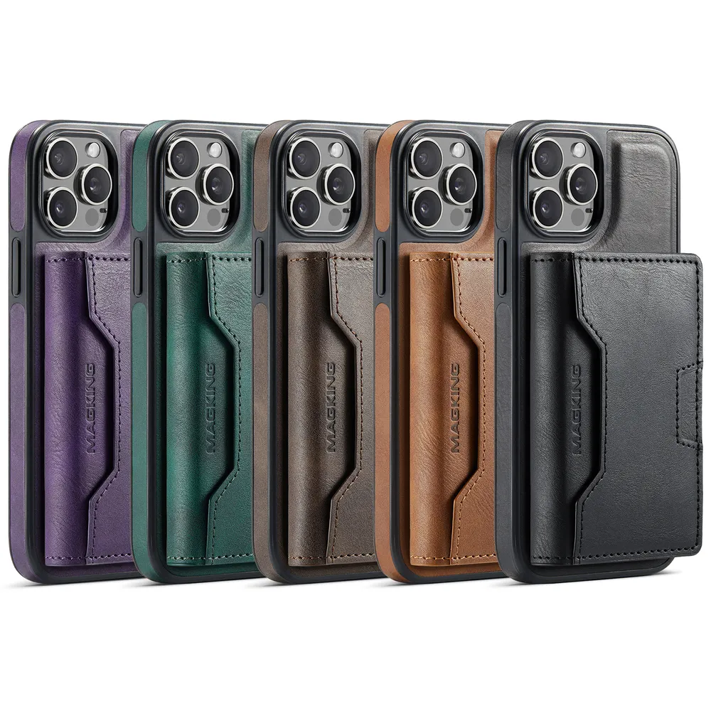 MAGKING K4 Series For iPhone 12 Pro Case Compatible with MagSafe Detachable Wallet PU TPU PC Phone Cover