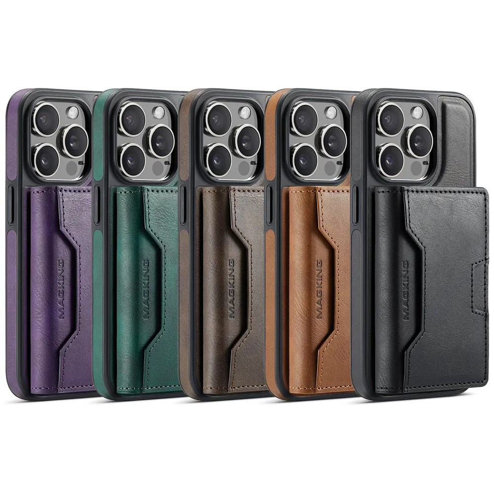 MAGKING K4 Series For iPhone 13 Pro Case Compatible with MagSafe Detachable Wallet PU TPU PC Phone Cover