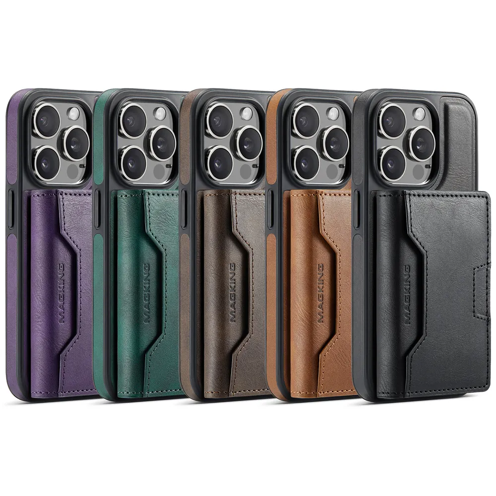 MAGKING K4 Series For iPhone 14 Pro Case Compatible with MagSafe Detachable Wallet PU TPU PC Phone Cover