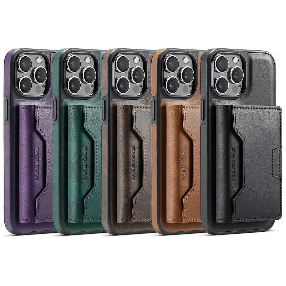 MAGKING K4 Series For iPhone 13 Pro Max Case Compatible with MagSafe Detachable Wallet PU TPU PC Phone Cover