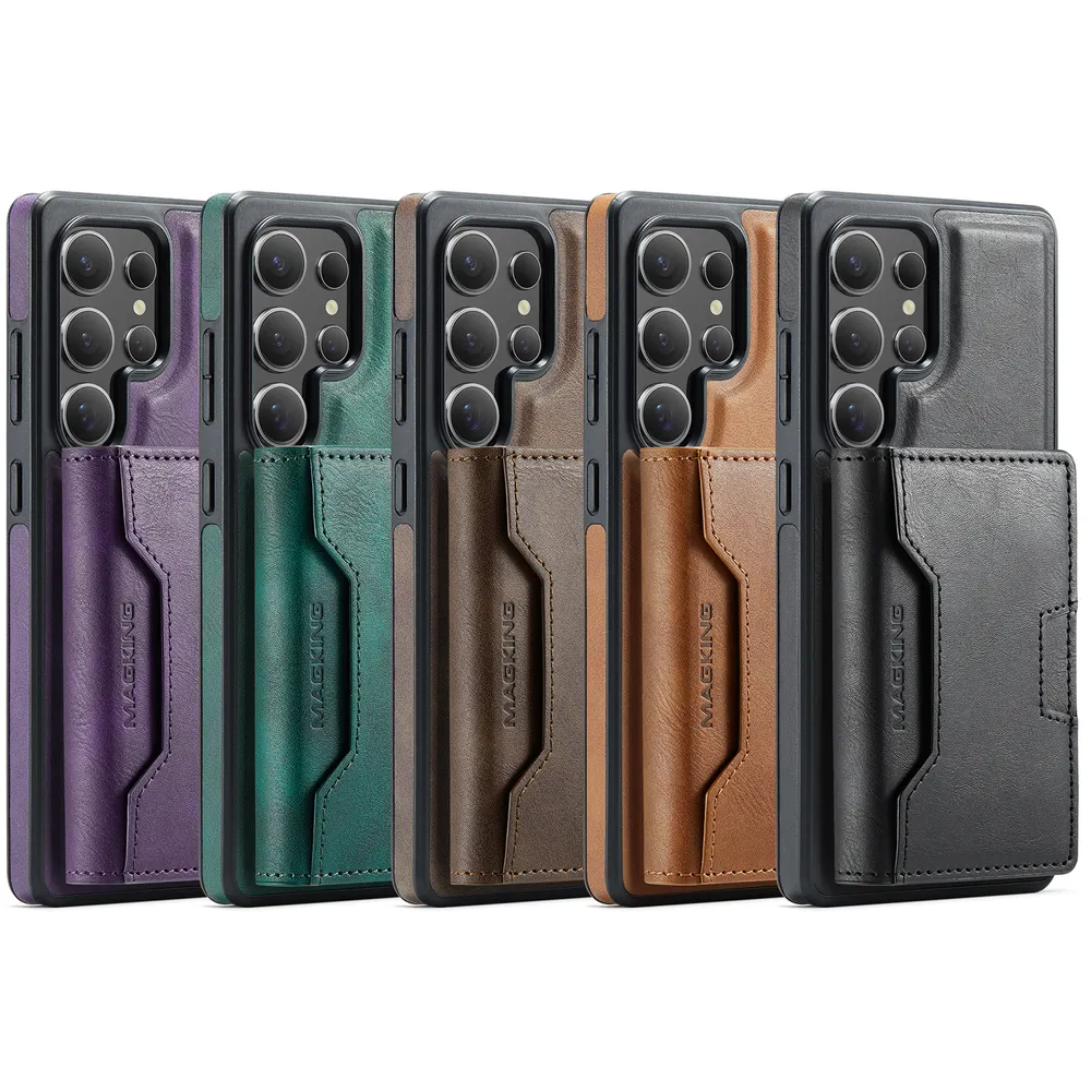 MAGKING K4 Series For Samsung Galaxy S25 Ultra Case Compatible with MagSafe Detachable Wallet PU TPU PC Phone Cover