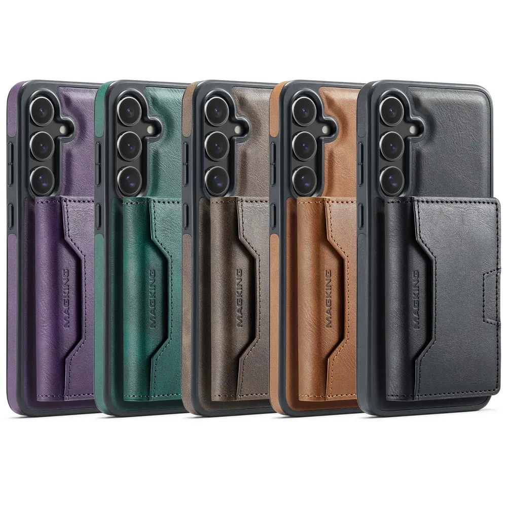 MAGKING K4 Series For Samsung Galaxy S25 FE Case Compatible with MagSafe Detachable Wallet PU TPU PC Phone Cover