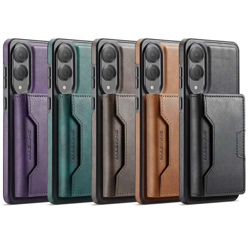 MAGKING K4 Series For Samsung Galaxy S25 Edge Case Compatible with MagSafe Detachable Wallet PU TPU PC Phone Cover