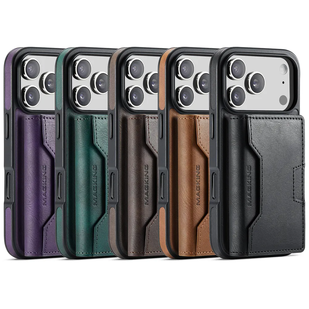 MAGKING K4 Series For iPhone 17 Pro Case Compatible with MagSafe Detachable Wallet PU TPU PC Phone Cover