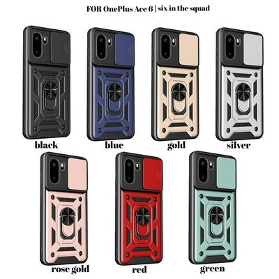 OnePlus 15R/Ace6 5G Ring Holder Kickstand Camera Slide Cover Design PC + TPU Phone Back Cover Case