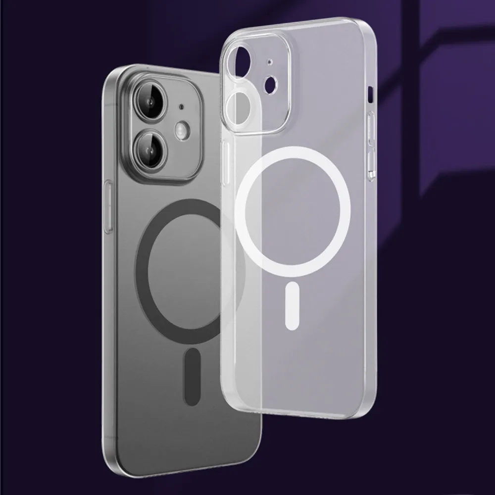 For iPhone 12 Skin Feeling Anti fingerprint Magnetic Frosted Magsafe Phone Case