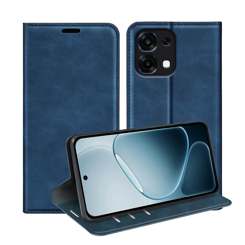 For OPPO F31 5G/OPPO A6/OPPO A6 Pro Skin Feel Magnetic Attraction Flip Leather Wallet Case with Card Slot and Stand