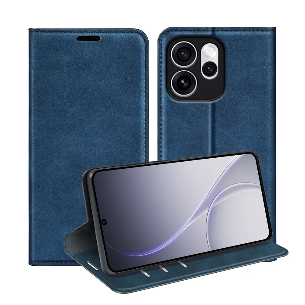 For OPPO Reno 15 Pro 5G/Oppo Reno 15 Pro Max Skin Feel Magnetic Attraction Flip Leather Wallet Case with Card Slot and Stand
