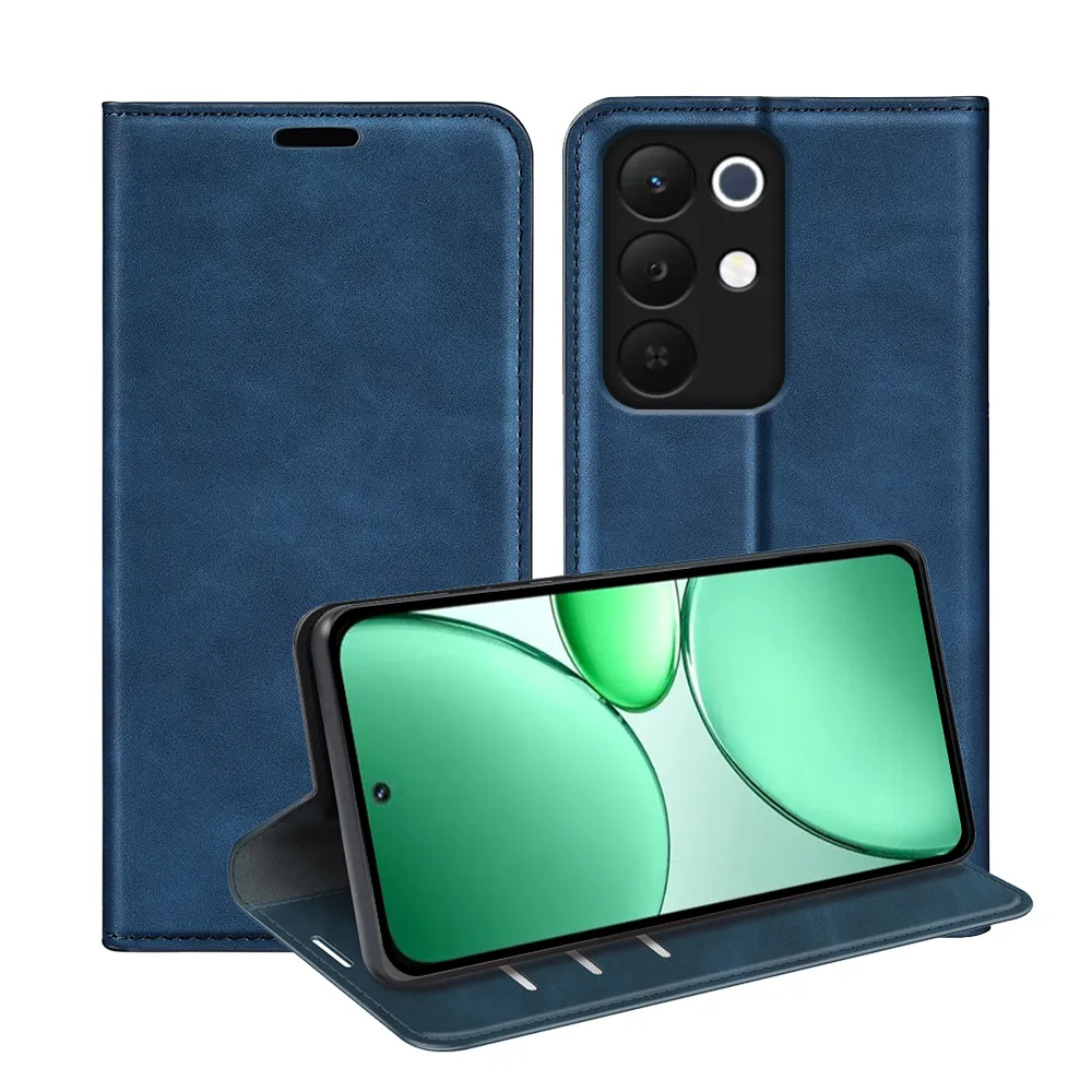 For Realme 15X 5G/Realme C85 5G Skin Feel Magnetic Attraction Flip Leather Wallet Case with Card Slot and Stand