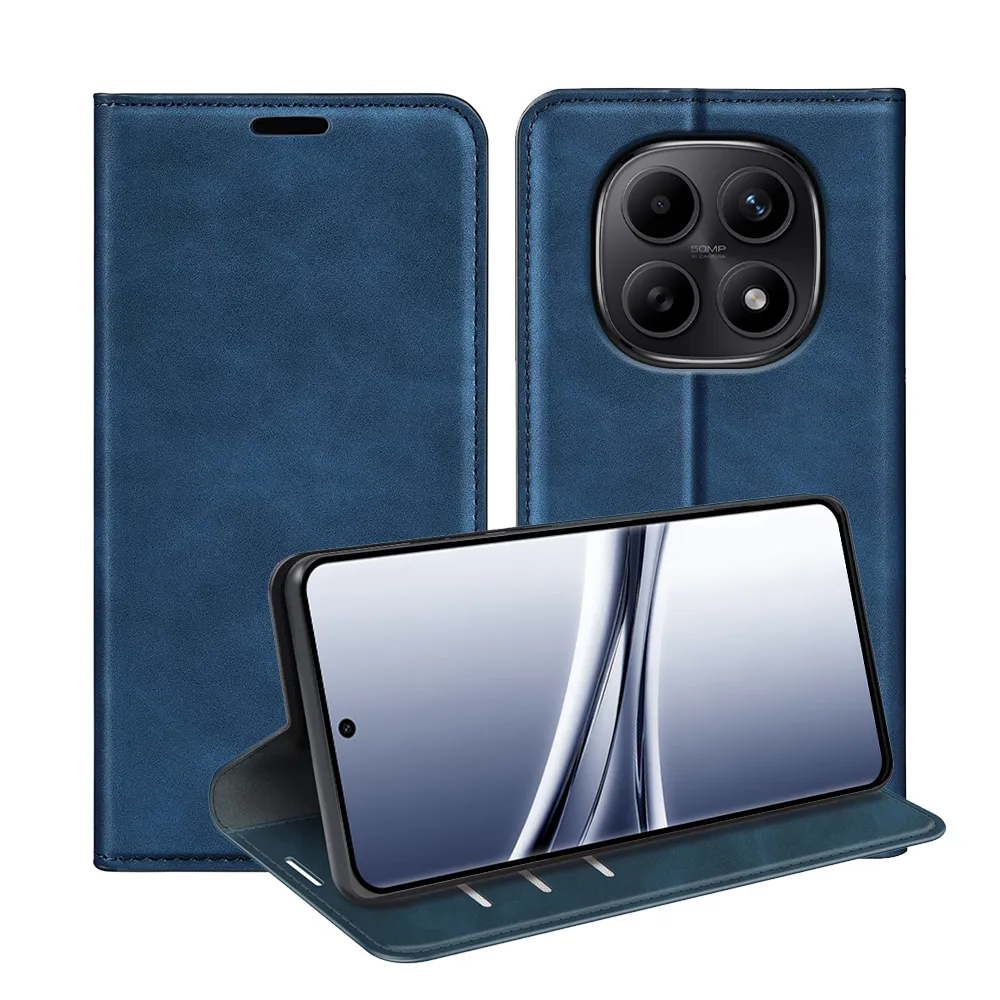 For Xiaomi Redmi Note 15 Skin Feel Magnetic Attraction Flip Leather Wallet Case with Card Slot and Stand