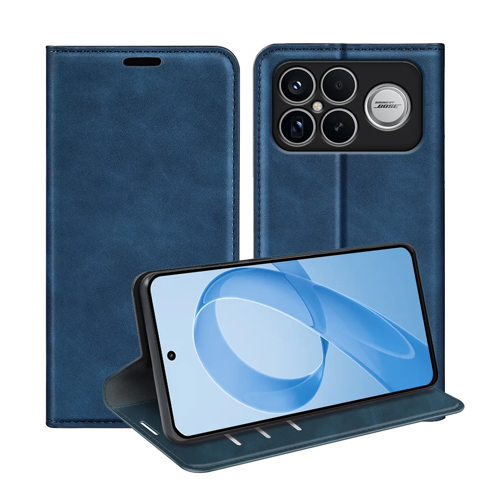 For Xiaomi Redmi K90 Pro Max 5G/Xiaomi Poco F8 Ultra 5G Skin Feel Magnetic Attraction Flip Leather Wallet Case with Card Slot and Stand