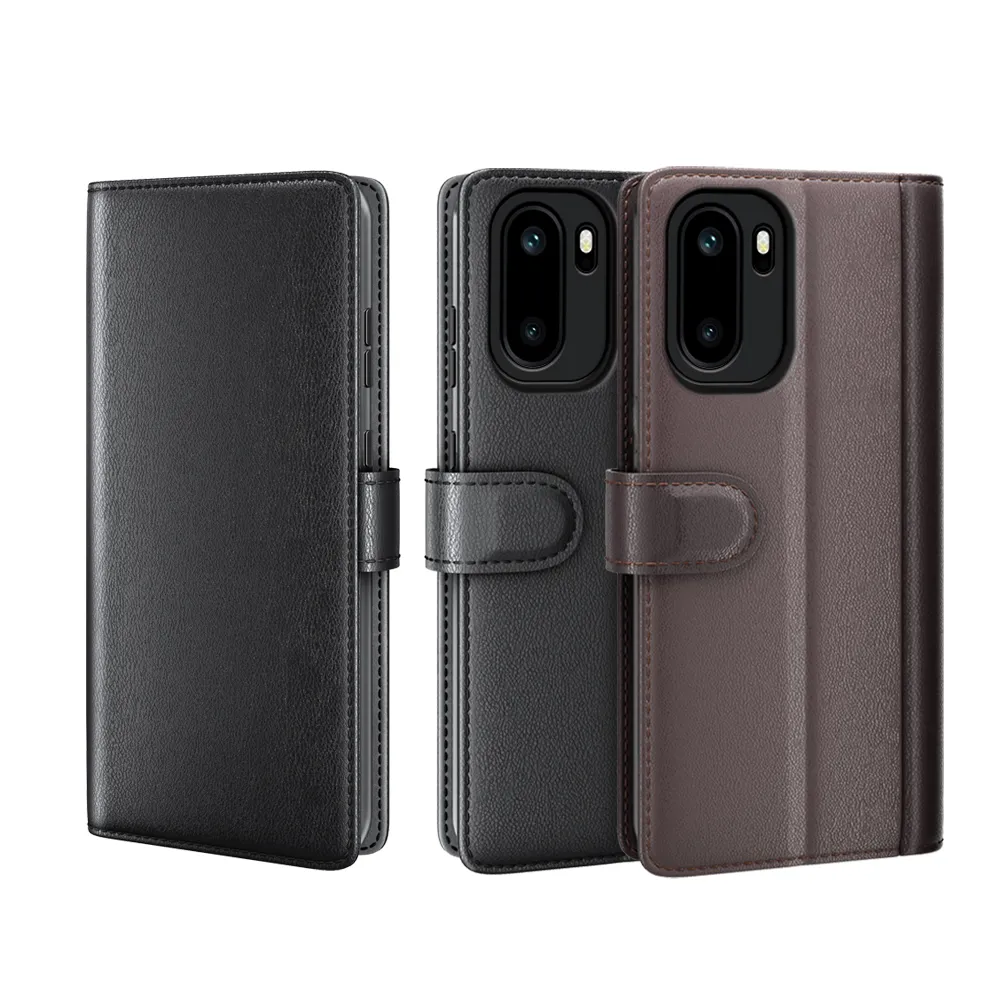 for Oneplus Ace 6 5G/Ace 6T 5G Side Flip Wallet Style Genuine Leather + Soft TPU Card Slots with Stand and Magnetic Buckle Case 