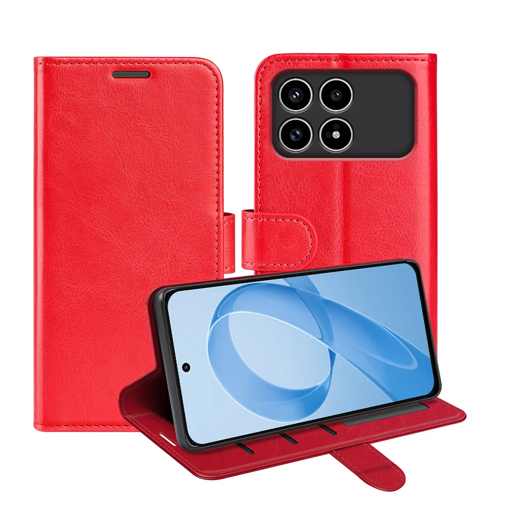 For Xiaomi Redmi K90 5G/Xiaomi Poco F8 Pro 5G R64 Pattern Single Folded Edge Folio Flip Leather Wallet Phone Case