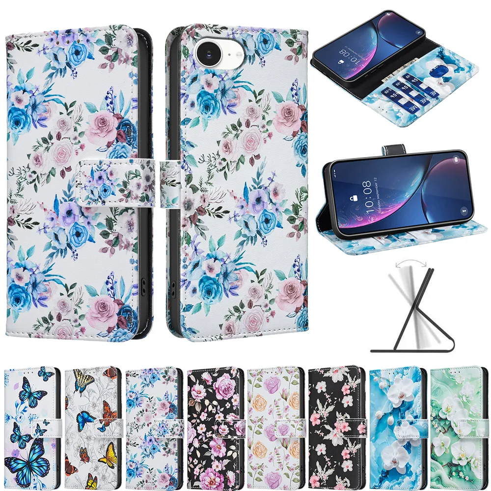 For iPhone 17 Air / 17 Plus Color Painted Side Flip Scratch Resistant PU Leather Wallet Phone Case