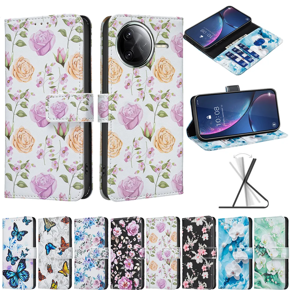 For Xiaomi Poco F7 Ultra Color Painted Side Flip Scratch Resistant PU Leather Wallet Phone Case