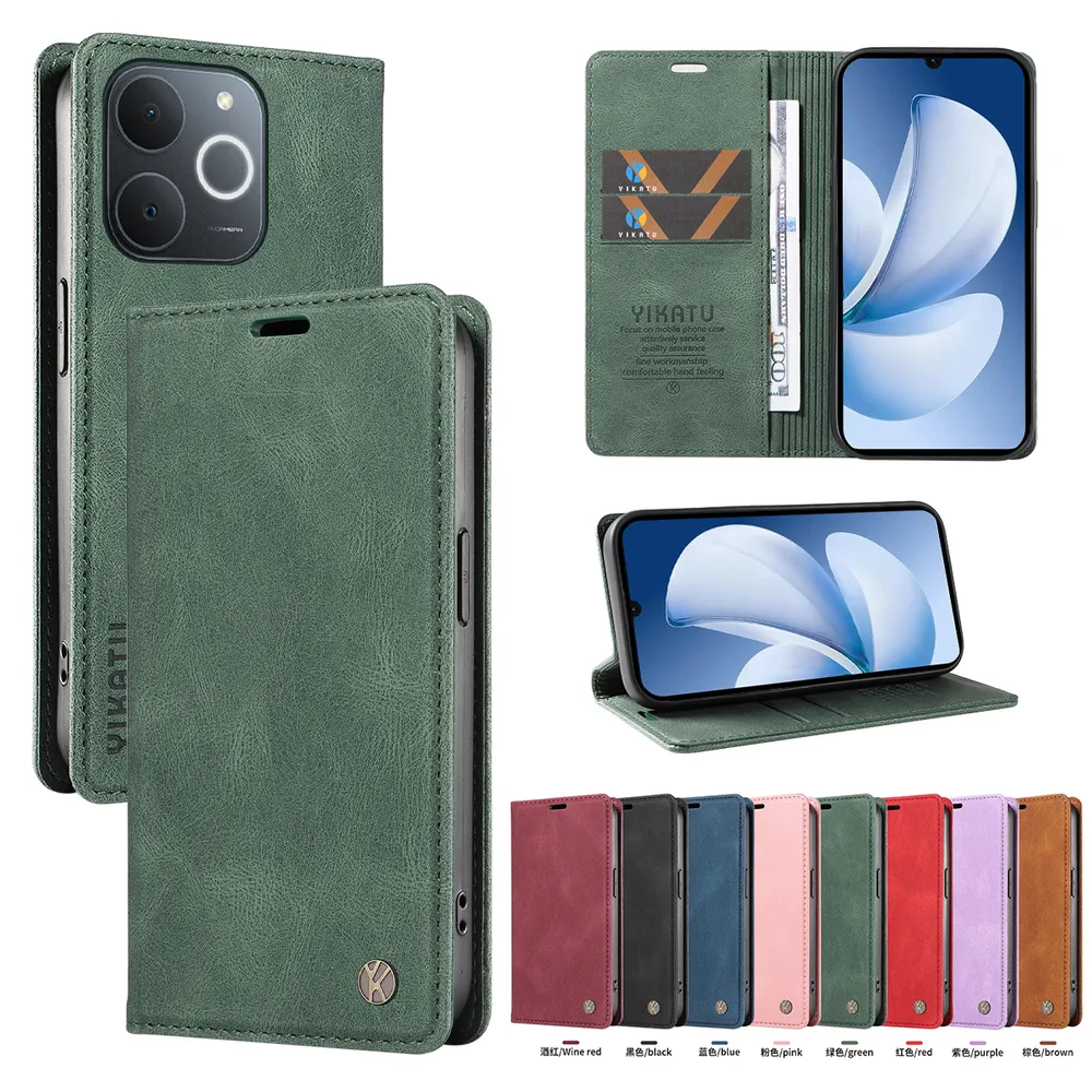 YIKATU YK-004 For OPPO Realme Narzo 80 Lite 4G Magnetic Case Skin-touch Leather Stand Wallet Phone Cover 