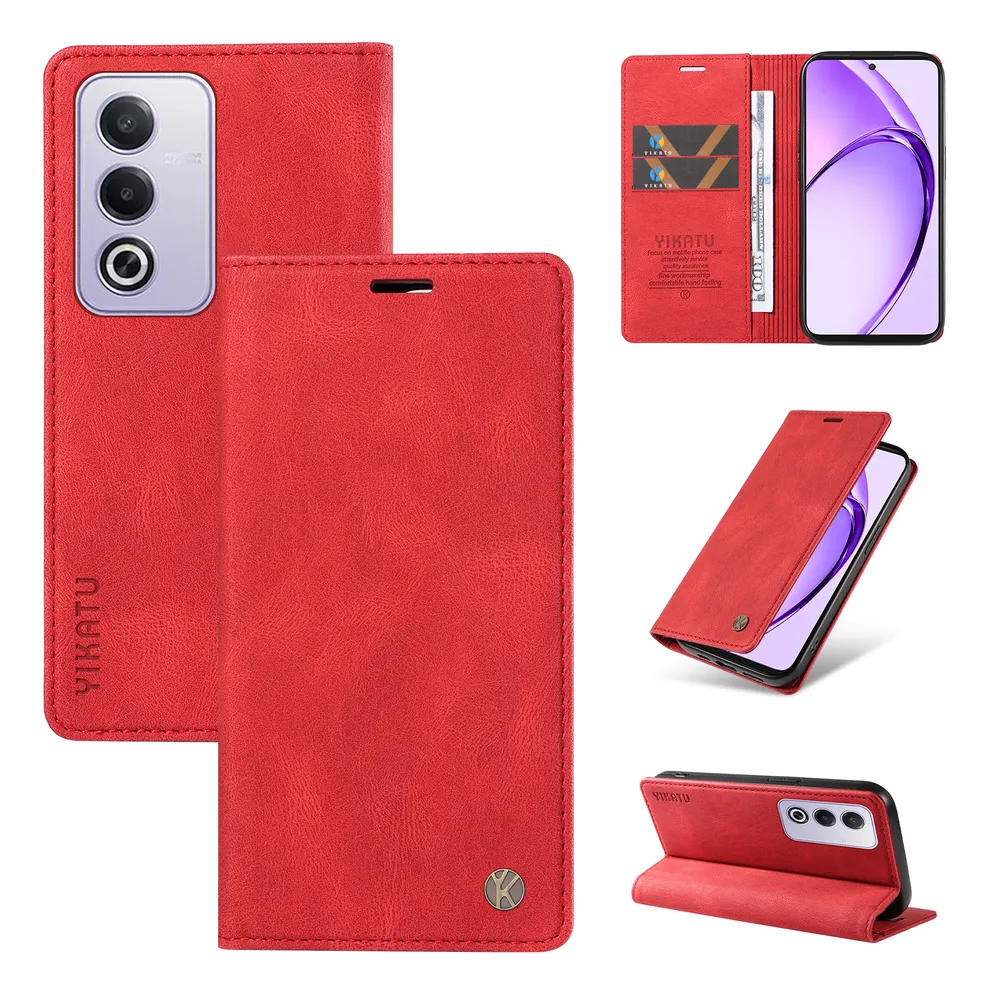 YIKATU YK-004 For OPPO A3 Pro 5G Magnetic Case Skin-touch Leather Stand Wallet Phone Cover 
