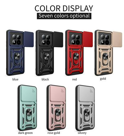 Xiaomi Redmi Note 15 Pro 5G Ring Holder Kickstand Camera Slide Cover Design PC + TPU Phone Back Cover Case