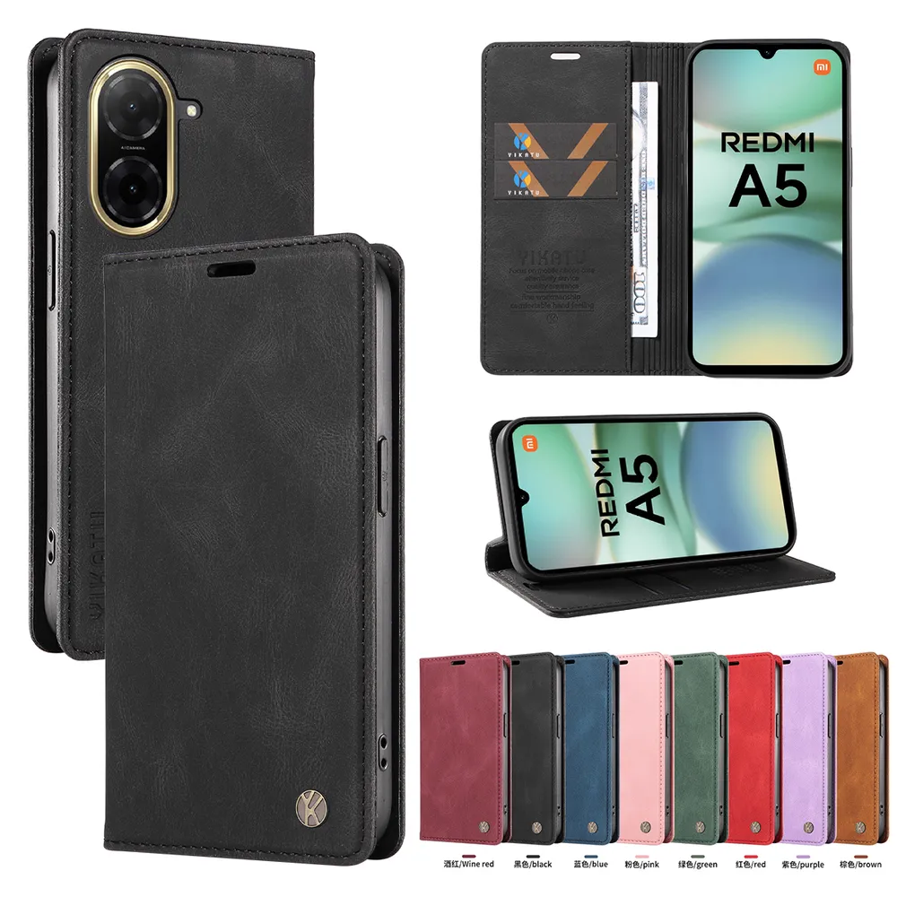 YIKATU YK-004 For Xiaomi Redmi A5 4G Magnetic Case Skin-touch Leather Stand Wallet Phone Cover 