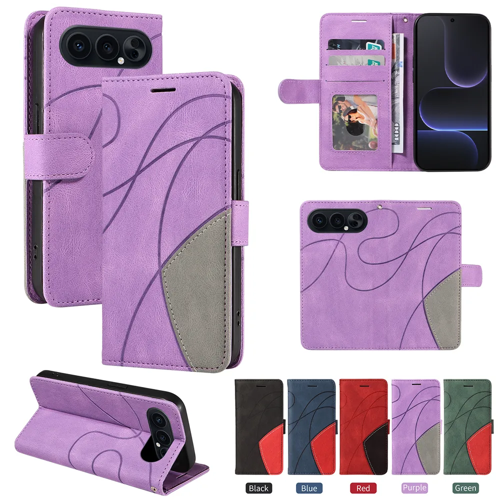 For Honor 500 5G Double-color Stitching Scratch Resistant Wallet Leather Case 